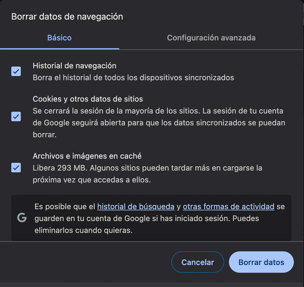 Cómo borrar historial de navegación en el navegador Google Chrome